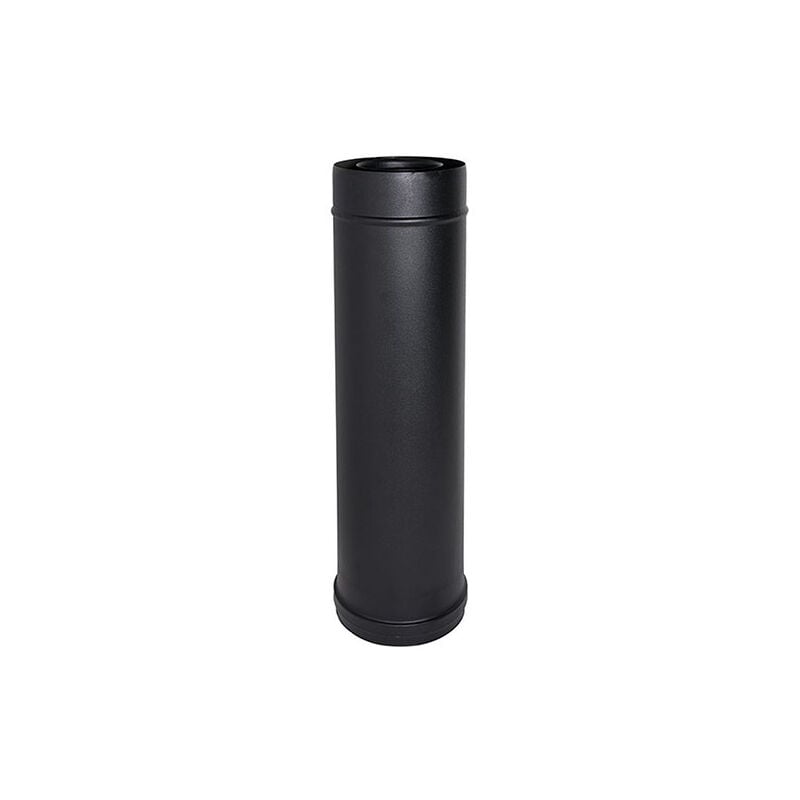 Cheminee coaxial Element droit NOIR D. 80/130 0,5 m CE en acier 316 pour poele a pellets Fabrique en Italie UNI 1856/2
