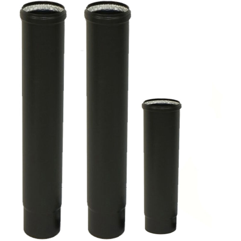 FIREFIX R80/WD Mandrin Mural Double Pour Tuyau De Poêle à Granulés - Diamètre 80 Mm, Acier 1,2 Mm
