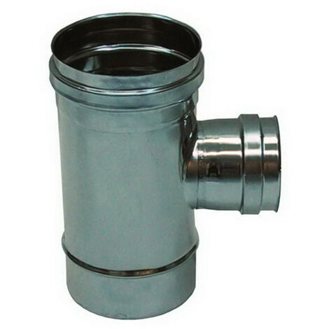 Cheminee Raccord T 90 reduit DN 80 femelle conduit de cheminee DN 130 tuyau en acier inoxydable 316