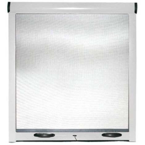 Moustiquaire à enroulement réductible pour fenêtres verticales – Dimensions L60xH150 cm – Structure en aluminium – Moustiquaire en fibre de verre gris foncé – Your Self
