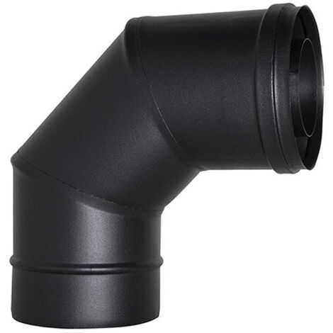 MBM – Conduit de fumée coaxial courbe 90° 80/125 – Acier inox 316 – Norme UNI 1856/2 – Pour poêle à pellets – Température max 200°C