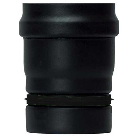 MBM – Conduit de fumée DN 80 – Tube en acier émaillé noir 600°C – Raccord male femelle avec joint cache – Norme UNI EN 1856-2