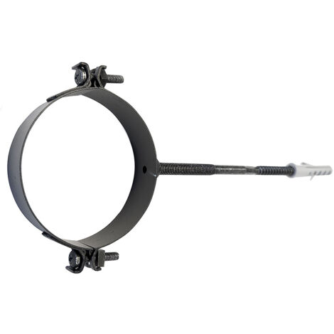 MBM – Collier de fixation mural DN 80 – Acier noir – Ancrage mural inclus – Installation facile pour conduit de fumée
