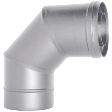 Cheminee coaxial en ACIER INOXYDABLE courbe 90 D. 80/125 INOX CE Poele a pellets Fabrique en Italie