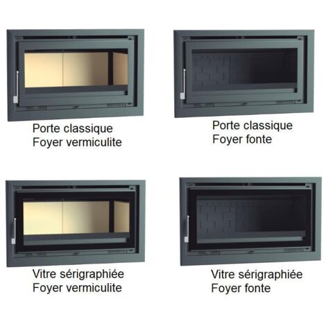 FM Insert de cheminée IT-100 FK 13,3kW foyer en fonte et verre sérigraphie