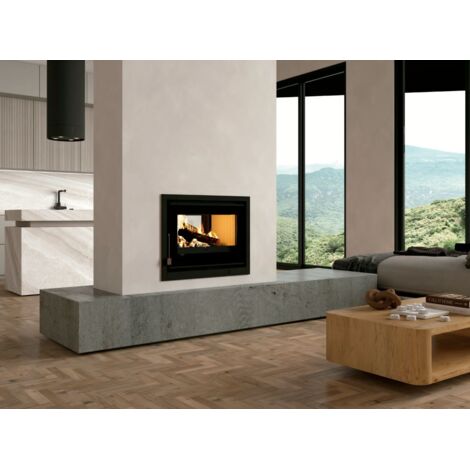 Insert à bois ventilé double face raccordable - FIREMATIC Sina 12.6 kW  Foyer en vermiculite