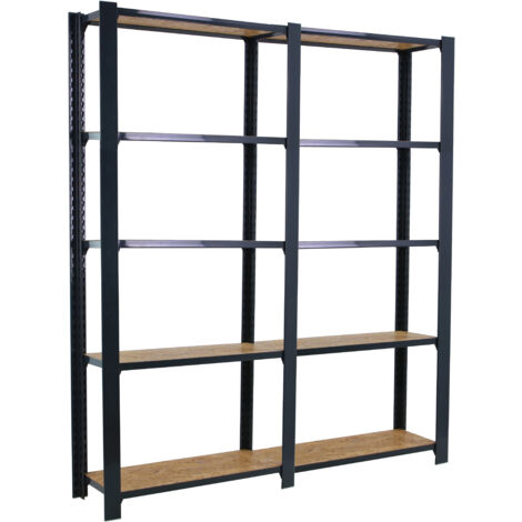 Étagère métallique Simon Rack sans vis couleur anthracite/osb 5 ...