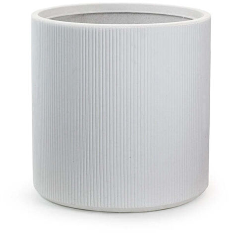Vase en résine pour plantes d'intérieur et d'extérieur, design cylindrique rond d.36x35h Modigliani Blanc