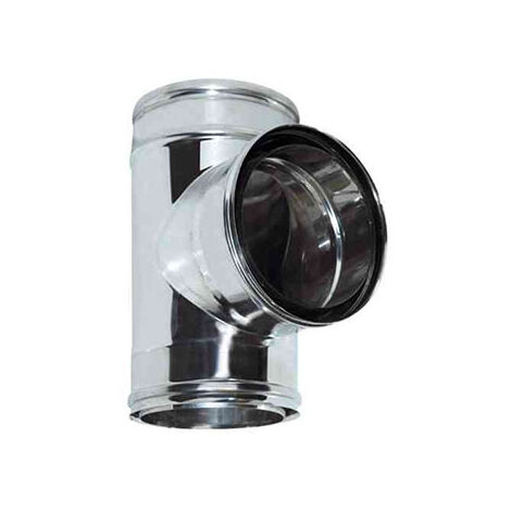 Cheminée double paroi isolé air dn 080/100 raccord t 90 réduit 80 paroi simple tuyau en acier inoxydable 316