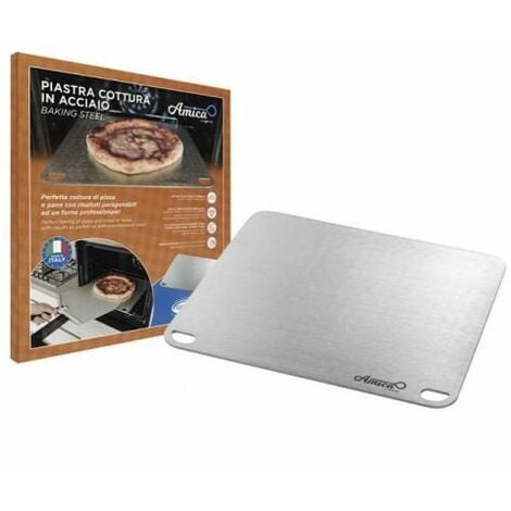 Plaque en acier inoxydable pour la cuisson du pain à pizza à la maison  40x35 cm