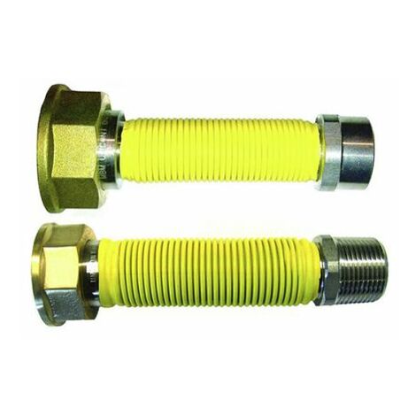 tuyau gaz flexible extensible INOX 3/4 M/F jaune 260/520mm