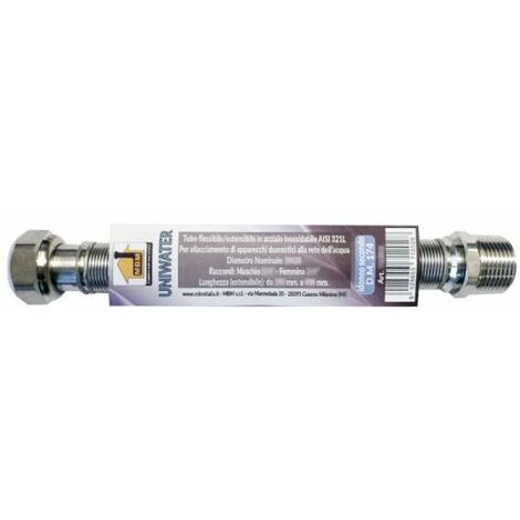 tuyau eau flexible extensible INOX 1'' M/F 100/200mm