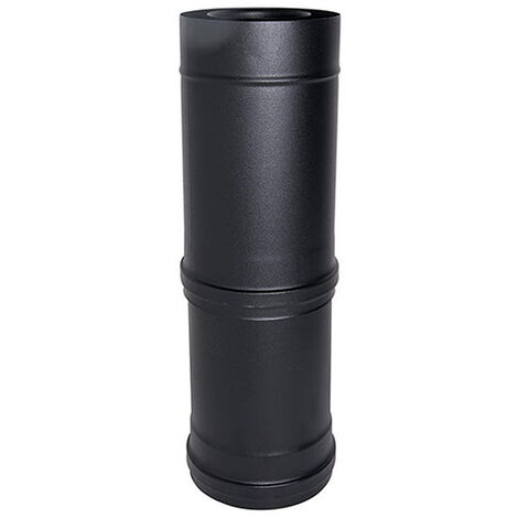 MBM – Conduit de fumée coaxial télescopique noir D. 100/150 – Longueur ajustable 550/940 mm – Acier inoxydable AISI 316 – Marquage CE UNI 1856/2