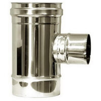MBM – Raccord T réduit conduit de fumée DN 120 – Acier inox 316 – Résistance à la corrosion – Joint silicone pour étanchéité