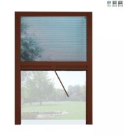 Moustiquaire plissée en kit réductible universel Mélodie pour fenêtre verticale 160x160 Marron