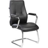 New york fauteuil visiteur avec accoudoirs - noir