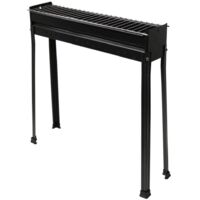 Poêle à ardoises 60x15x70h – Acier verni noir – Grille en acier chromé – Brûleur extractible pour cuisson au charbon – Mille