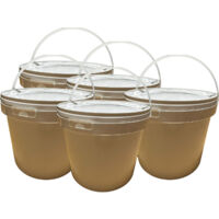 Negomix – Lot de 5 seaux en plastique 10L avec couvercle hermétique – Résistant aux chocs et produits chimiques – Léger et empilable