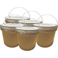 Lot de 5 x Seau 5 litres en Plastique avec Couvercle – Étanche