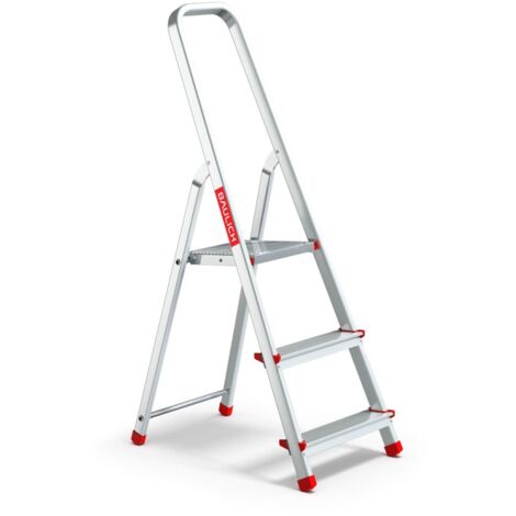 Escabeau domestique pliant en aluminium à 3 marches avec crochet, charge maximale 125 kg. (1/5)