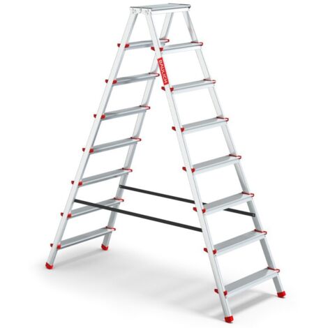 Échelle HOME 2x8 en aluminium, double face, 8 marches, capacité 125 kg