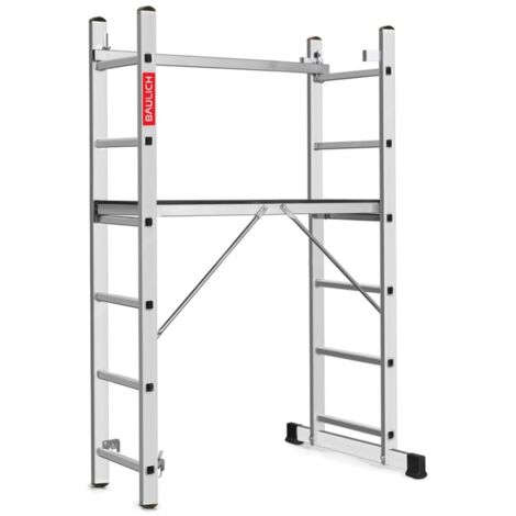 Échafaudage Aluminium 2x6 avec Plateforme de Travail – Échelle 3 en 1 Pliante