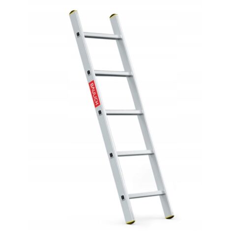 Baulich – Échelle d'appui en aluminium 1x5 échelons – Hauteur de travail 2,44 m – Charge maximale 150 kg – Pieds antidérapants pour stabilité