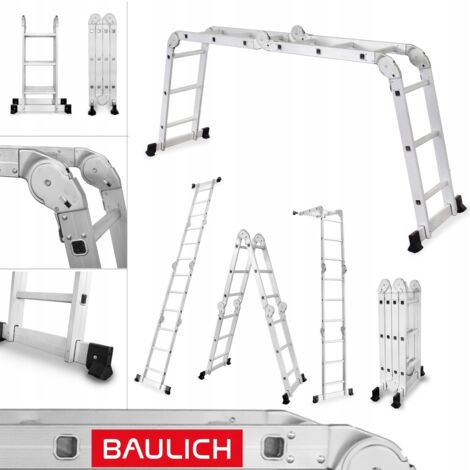Échelle en aluminium pliante articulée multifonction universelle 4x3