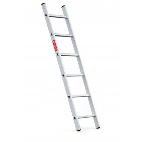 Baulich – Échelle d'appui aluminium 1x6 échelons – Charge maximale 150 kg – Hauteur de travail 2,69 m – Poids léger 2,3 kg