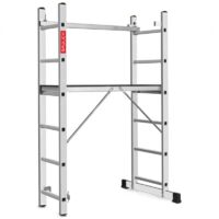 Échafaudage Aluminium 2x6 avec Plateforme de Travail – Échelle 3 en 1 Pliante