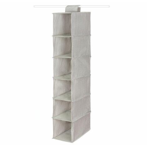 Compactor Organisation de penderie - Organiseur suspendu 30x18x94 cm, 6 compartiments, gris RAN10114 (1/8)