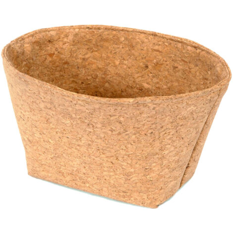Panier de rangement souple en liège Cork - COMPACTOR - 20 x x H.13 CM - Marron clair (1/5)