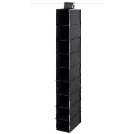 Compactor Organisation de penderie - Organiseur suspendu 15x30x128 cm, 9 compartiments, noir RAN6274 (1/5)