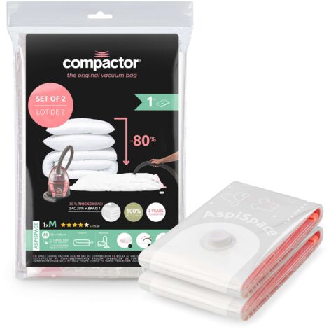 Lot 2 sacs rangement sous vide Aspispace M - COMPACTOR - 55x90 cm - Transparent (1/5)