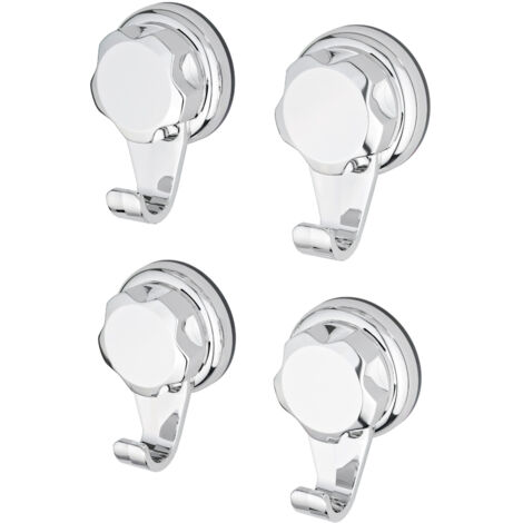 Lot de 4 crochets à ventouse Bestlock chrome - COMPACTOR - 5.4 x 4 x H.8 CM - Argent (1/5)