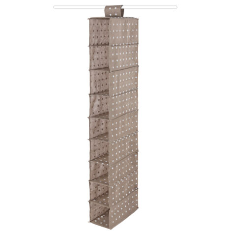 Compactor Organisation de penderie - Organiseur suspendu 15x30x128 cm, 9 compartiments, brun RAN4382B (1/5)