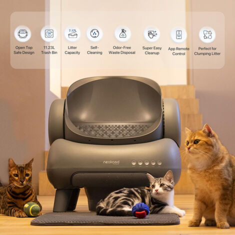 Neakasa M1 Bac à litière pour chat autonettoyant XXL,avec tapis de litière pour chat,pour plusieurs chats