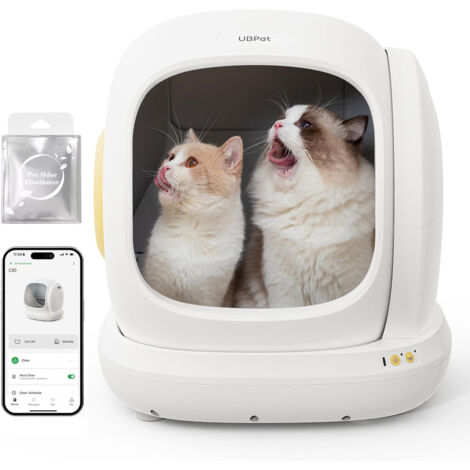 Ubpet C20 Lettoia Automatica 75L, Ideale per Più Gatti, Antifughe, Anti-Odor, Sicurezza Rinforzata