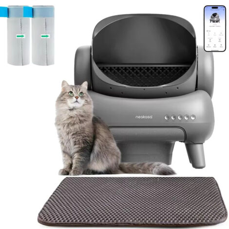 Arenero inteligente Neakasa M1-XXL Gran capacidad, controlado por app, autolimpiable y silencioso. Apto para hogares con varios gatos equipado con sensores de seguridad