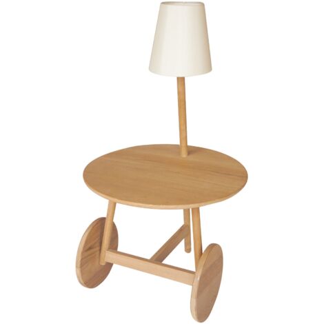 Table d'appoint en teck avec lampe, TRISS (1/5)
