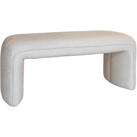 Banc en tissu bouclette et structure en bois, MALO (1/5)