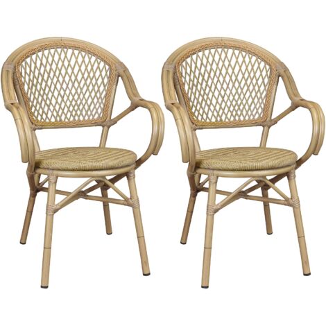Lot de 2 fauteuils de table en rotin synthétique (1/5)