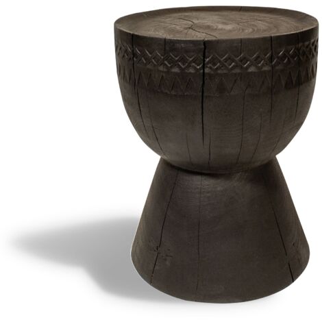 Meuble d'appoint en bois d'acacia brûlé (1/5)