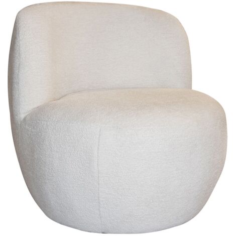 Fauteuil en tissu bouclette et structure en bois (1/5)