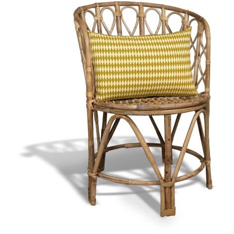 Fauteuil en rotin tressé avec coussin, KATAVI (1/4)