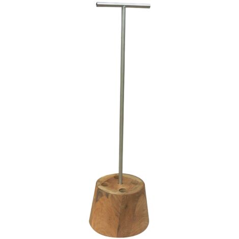 Porte parapluie en teck et acier inoxydable, GAPO (1/4)