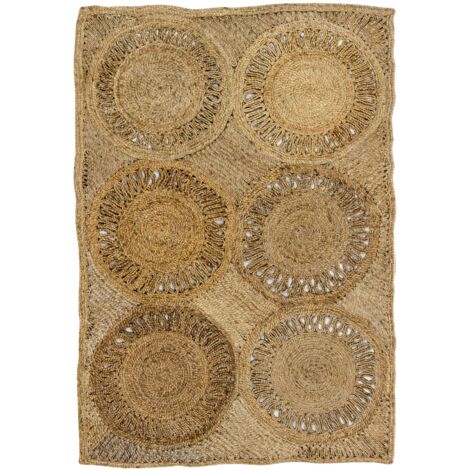 Tapis rectangulaire en jute tissé à la main (1/5)