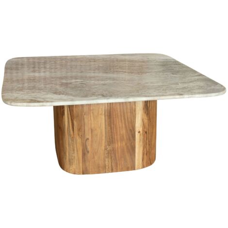 Table basse en marbre et pied en bois d'acacia, BERGEN