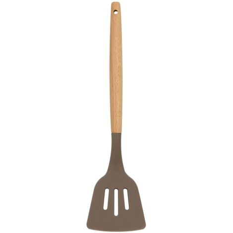 Spatule ajourée en silicone et manche en bois, ELIOTT (1/3)