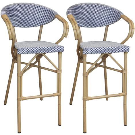 Lot de 2 fauteuils de bar en textilène (1/5)